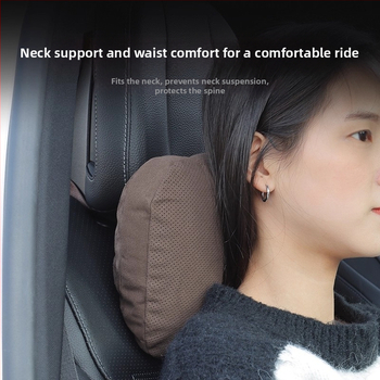 Automobiļu galvas balsts un jostas spilvens — velūra materiāls, dabisko šķiedru pildījums, universāla automašīnu saderība, pielāgojams, vissezonu lietošanai
