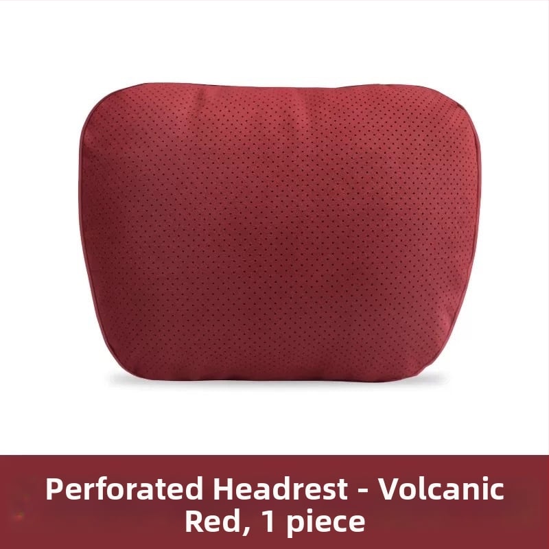 Automobiļu galvas balsts un jostas spilvens — velūra materiāls, dabisko šķiedru pildījums, universāla automašīnu saderība, pielāgojams, vissezonu lietošanai