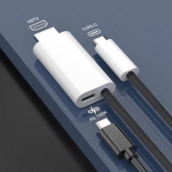 Kábel TYPE-C na HDMI 4K videá, dĺžka 1.8 m, meď s niklovaním, adaptér XCY11-148, kompatibilné s iPhone 15, Huawei Mate60 a Samsung séria