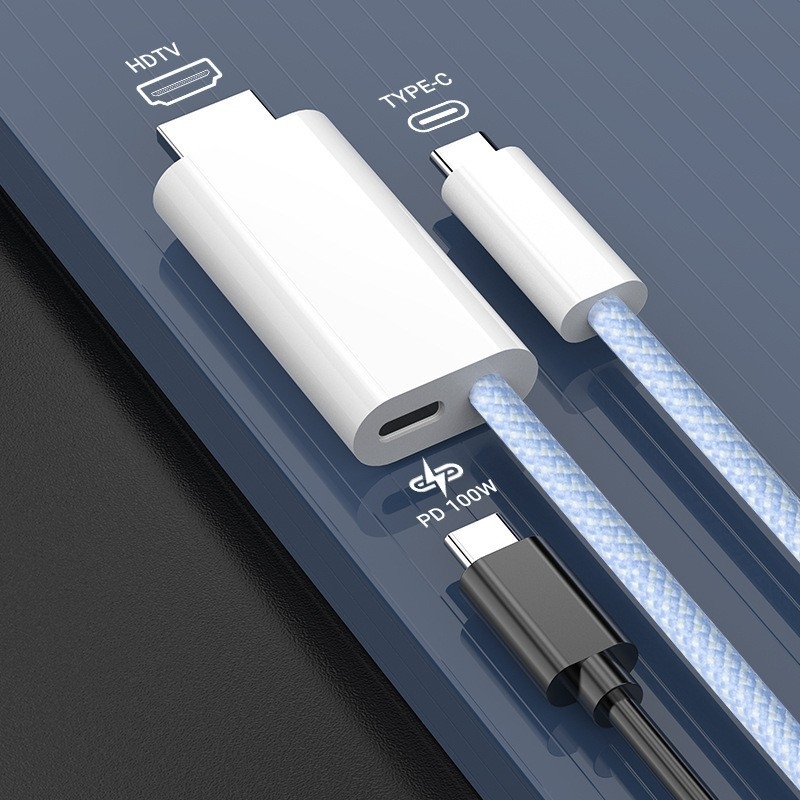Kábel TYPE-C na HDMI 4K videá, dĺžka 1.8 m, meď s niklovaním, adaptér XCY11-148, kompatibilné s iPhone 15, Huawei Mate60 a Samsung séria