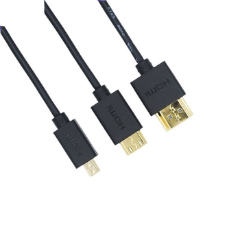HDMI 2.1 8K tanak fleksibilan kabel Micro HDMI na standardni HDMI, 3 m, zlatni konektori