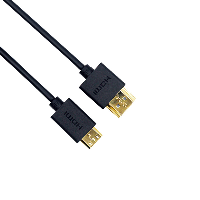 HDMI 2.1 8K tanak fleksibilan kabel Micro HDMI na standardni HDMI, 3 m, zlatni konektori