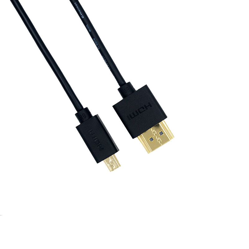 HDMI 2.1 8K tanak fleksibilan kabel Micro HDMI na standardni HDMI, 3 m, zlatni konektori