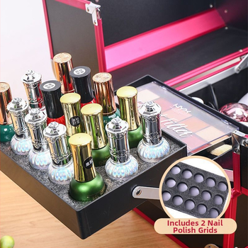 Преносима кутия за грим за домашно съхранение, голям капацитет за козметика и инструменти за красота, с цип, без ключалка