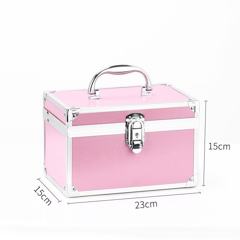 Преносима кутия за грим за домашно съхранение, голям капацитет за козметика и инструменти за красота, с цип, без ключалка