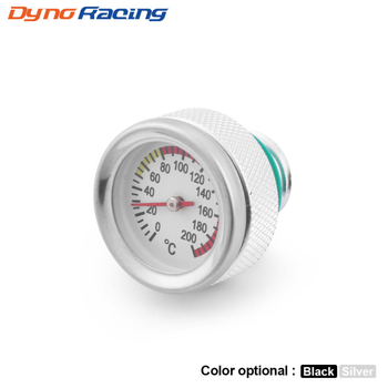 Dyno Racing BX103087 aluminijski poklopac spremnika goriva za motocikl s mjeračem temperature ulja, 0-200°C, M20x1.5 i M20x2.5