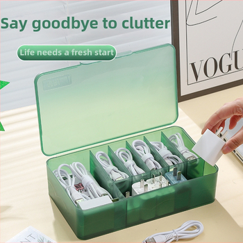 Plastmasas kabeļu uzglabāšanas kastīte – datu un uzlādes kabeļu organizētājs