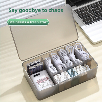 Plastmasas kabeļu uzglabāšanas kastīte – datu un uzlādes kabeļu organizētājs