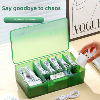 Plastmasas kabeļu uzglabāšanas kastīte – datu un uzlādes kabeļu organizētājs