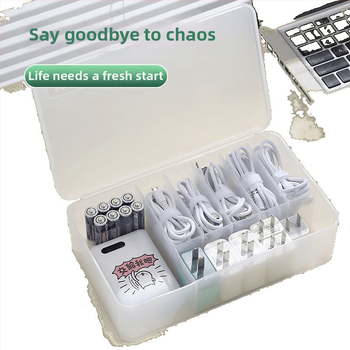 Plastmasas kabeļu uzglabāšanas kastīte – datu un uzlādes kabeļu organizētājs