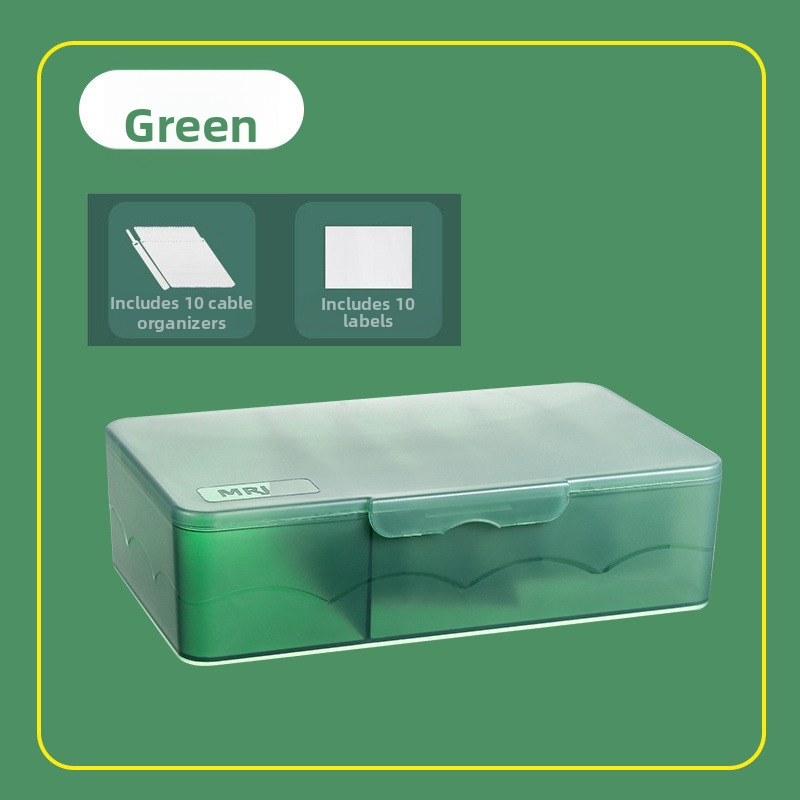 Plastmasas kabeļu uzglabāšanas kastīte – datu un uzlādes kabeļu organizētājs