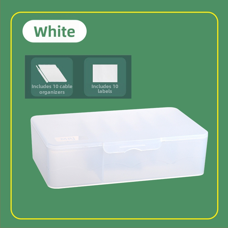 Plastmasas kabeļu uzglabāšanas kastīte – datu un uzlādes kabeļu organizētājs