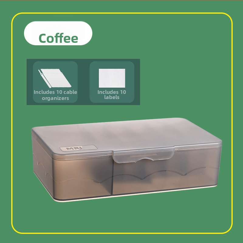 Plastmasas kabeļu uzglabāšanas kastīte – datu un uzlādes kabeļu organizētājs