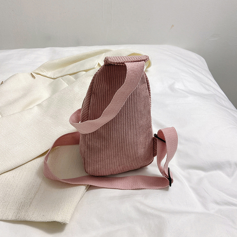 Notelli Corduroy Crossbody Waist Bag, Geantă talie crossbody din corduroy, ușoară, cu fermoar, buzunar intern pentru telefon și căptușeală din poliester, strat interior