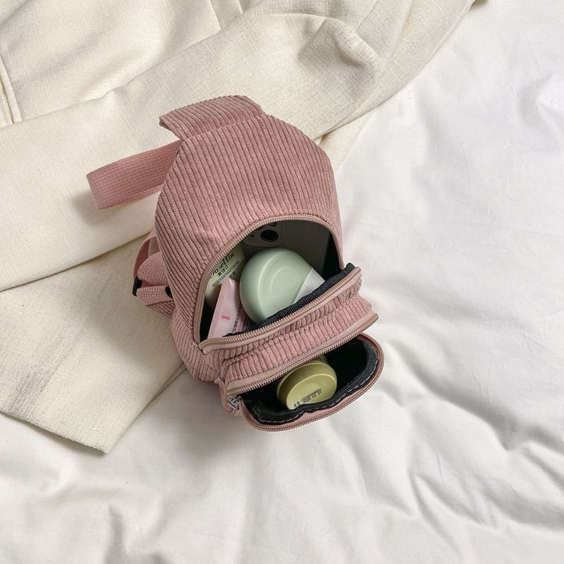 Notelli Corduroy Crossbody Waist Bag, Geantă talie crossbody din corduroy, ușoară, cu fermoar, buzunar intern pentru telefon și căptușeală din poliester, strat interior