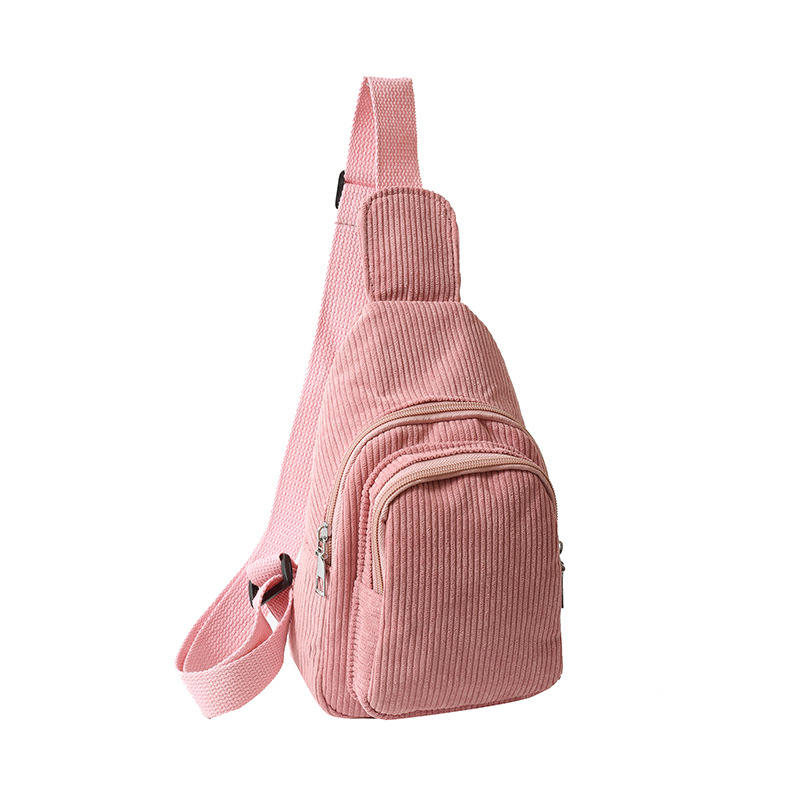 Notelli Corduroy Crossbody Waist Bag, Geantă talie crossbody din corduroy, ușoară, cu fermoar, buzunar intern pentru telefon și căptușeală din poliester, strat interior