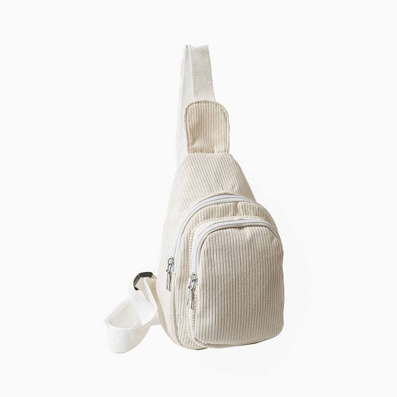 Notelli Corduroy Crossbody Waist Bag, Geantă talie crossbody din corduroy, ușoară, cu fermoar, buzunar intern pentru telefon și căptușeală din poliester, strat interior