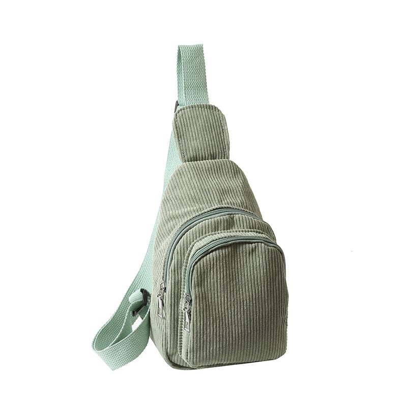 Notelli Corduroy Crossbody Waist Bag, Geantă talie crossbody din corduroy, ușoară, cu fermoar, buzunar intern pentru telefon și căptușeală din poliester, strat interior