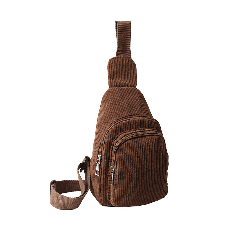 Notelli Corduroy Crossbody Waist Bag, Geantă talie crossbody din corduroy, ușoară, cu fermoar, buzunar intern pentru telefon și căptușeală din poliester, strat interior