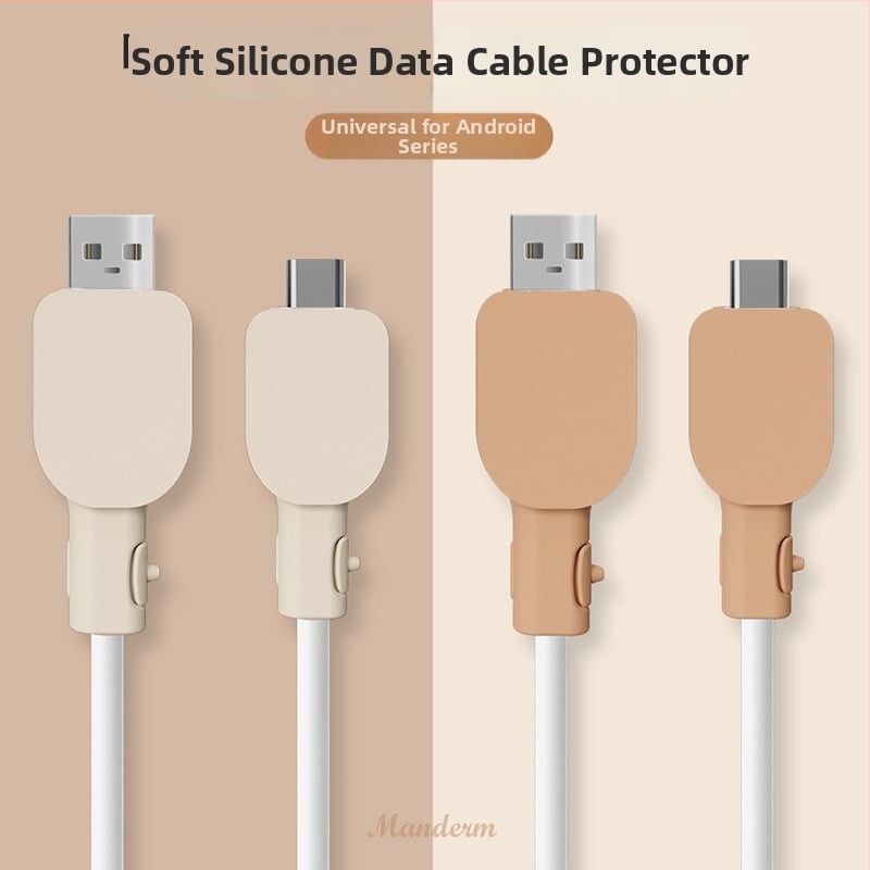 Universālais silikona aizsargs uzlādes kabelim, saderīgs ar Vivo/Xiaomi/Oppo/Huawei – izturīgs pret lūzumiem, vienkāršs vērpšanas dizains