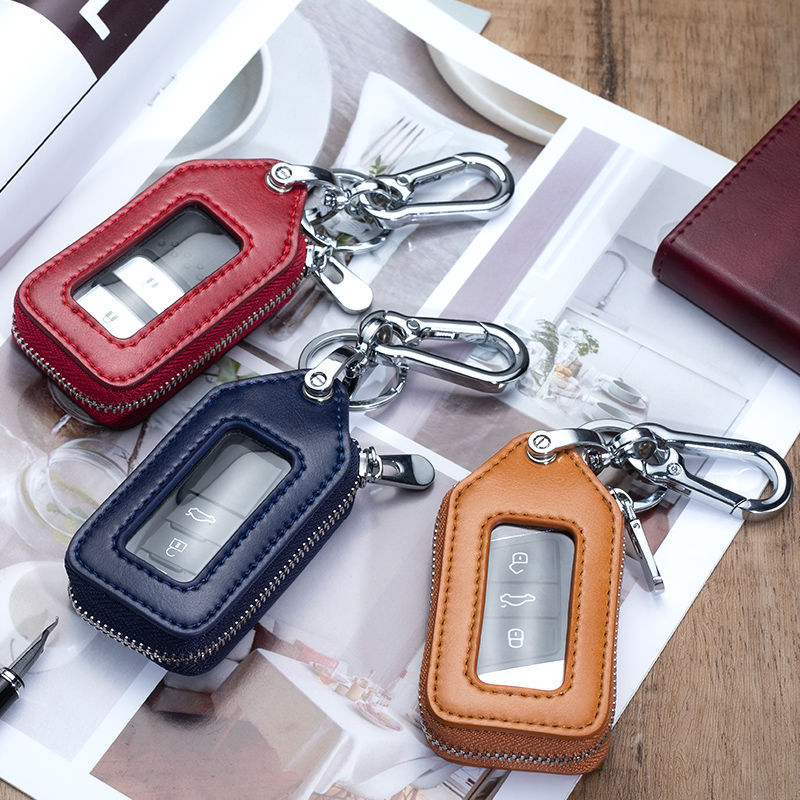 Torba za ključeve automobila s prozirnim prozorom, za muškarce, jednostavan zaštitni poklopac, podstava od vlaknaste sintetičke kože, kućno skladištenje