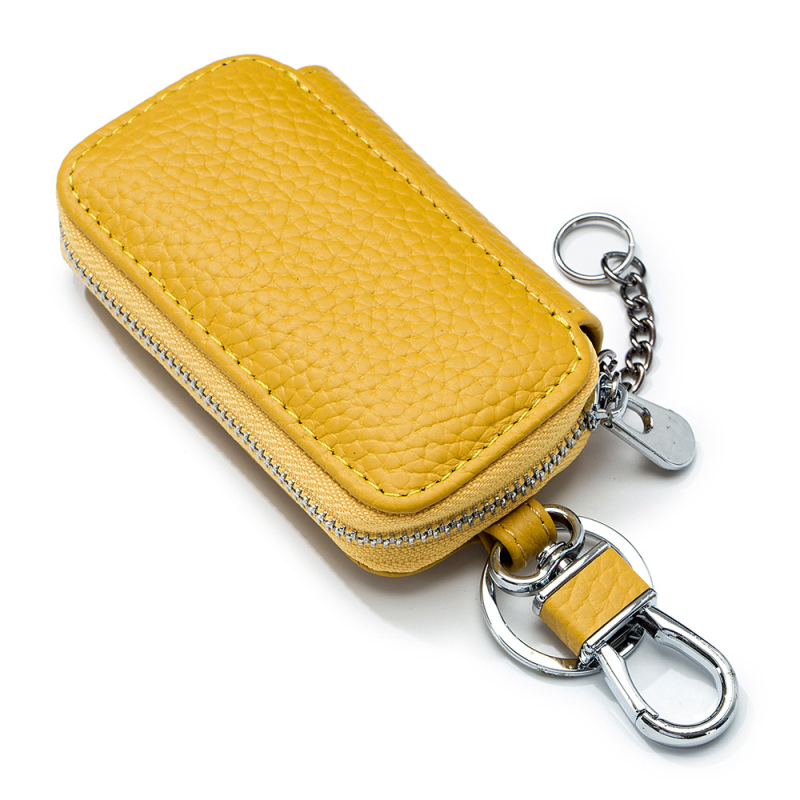 Torba za ključeve od prave kože – minimalistički gradski stil, 1 preklopni novčanik, podstava od poliestera