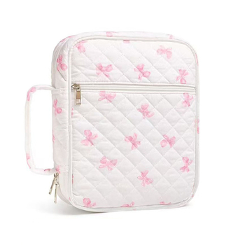 Козметична чанта за съхранение – флорален модел, памучно-лен материал, подплата от полиестер, за домашно съхранение, пролет 2025