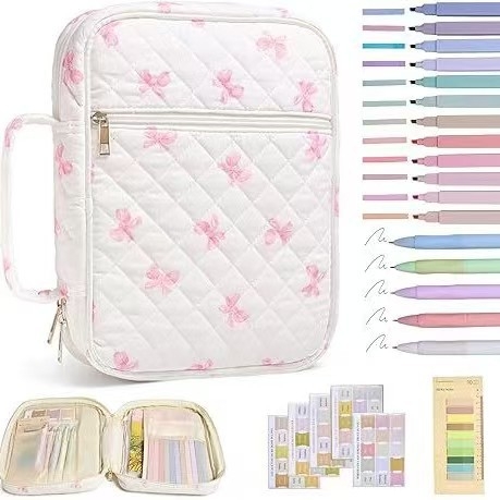 Козметична чанта за съхранение – флорален модел, памучно-лен материал, подплата от полиестер, за домашно съхранение, пролет 2025