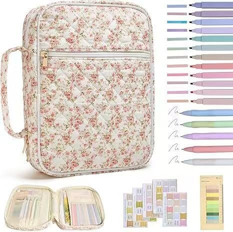 Козметична чанта за съхранение – флорален модел, памучно-лен материал, подплата от полиестер, за домашно съхранение, пролет 2025