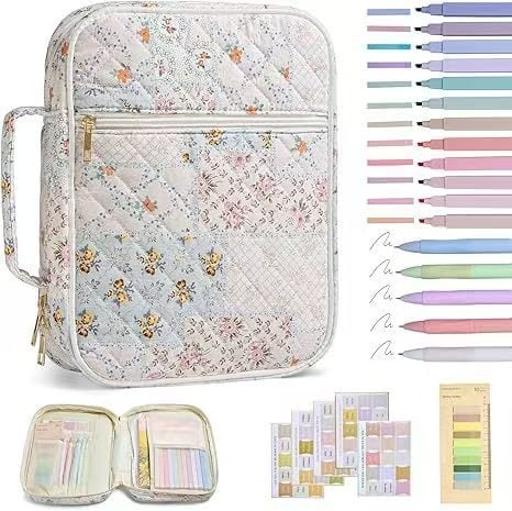 Козметична чанта за съхранение – флорален модел, памучно-лен материал, подплата от полиестер, за домашно съхранение, пролет 2025