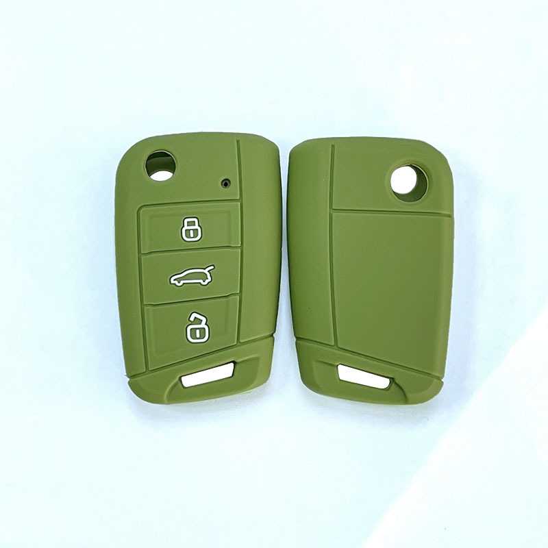 Силиконов калъф за ключ за Volkswagen – прост стил, персонализируем, модел Volkswagen Ordinary; съвместим с Golf 6, Golf 7, GTI, Lavida, Lingdu