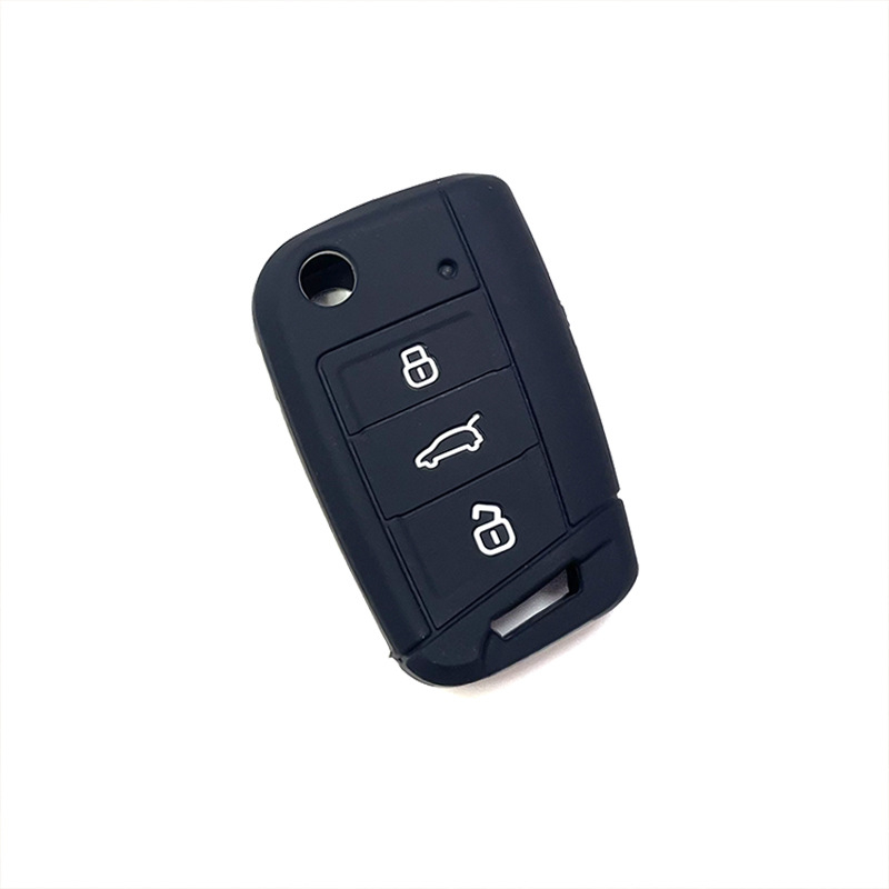 Силиконов калъф за ключ за Volkswagen – прост стил, персонализируем, модел Volkswagen Ordinary; съвместим с Golf 6, Golf 7, GTI, Lavida, Lingdu