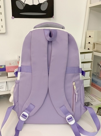 Unisex nylon ruksak, vodootporan, kompatibilan s 14-inčnim prijenosnikom, zakrivljene naramenice