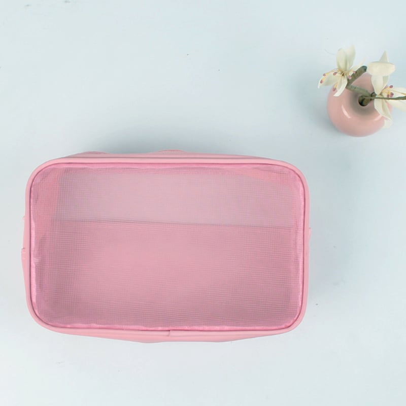 Дишаща мрежеста чанта за съхранение на козметика, с цип, унисекс, за пътуване
