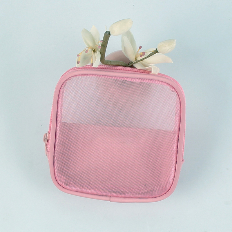 Дишаща мрежеста чанта за съхранение на козметика, с цип, унисекс, за пътуване