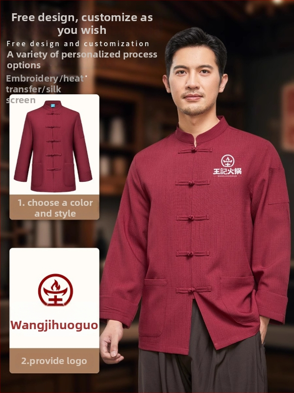 Ilgos rankovės šefų darbo viršūnė viešbučiams ir maitinimui, drėgmę šalinantis lino–poliesterio audinys (polisteris 96%+), pamušalas poliesteris, vyrams