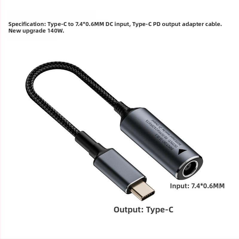 Type-C PD adapterkábél automatikus felismeréssel 5V/9V/20V bemenethez, PD kimenet akár 140W, 17 cm hosszú kábel