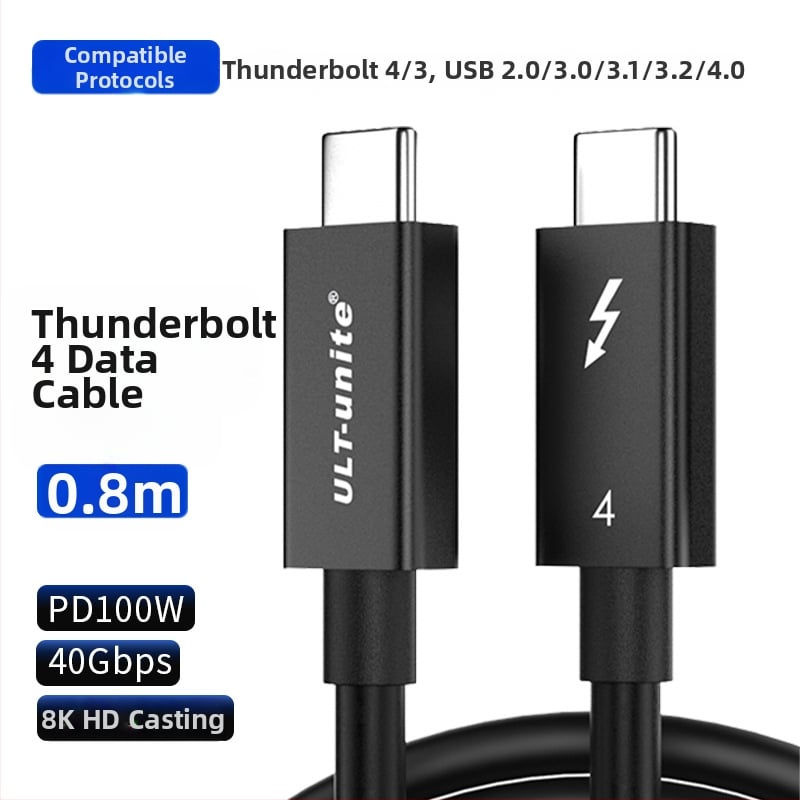 Thunderbolt 4/5 USB-C adatkábel, kétoldalas, teljes körű funkció, USB-C töltőkábel, 40Gbps nagy sebesség