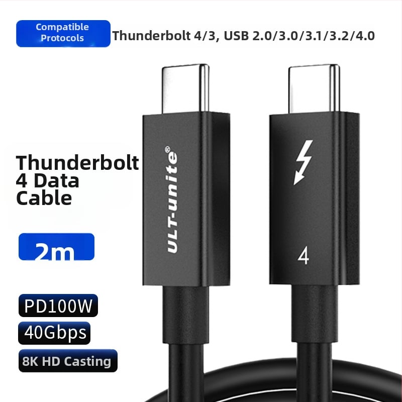 Thunderbolt 4/5 USB-C adatkábel, kétoldalas, teljes körű funkció, USB-C töltőkábel, 40Gbps nagy sebesség