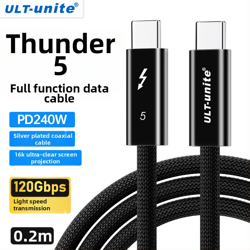 Thunderbolt 4/5 USB-C adatkábel, kétoldalas, teljes körű funkció, USB-C töltőkábel, 40Gbps nagy sebesség