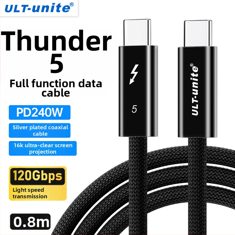 Thunderbolt 4/5 USB-C adatkábel, kétoldalas, teljes körű funkció, USB-C töltőkábel, 40Gbps nagy sebesség