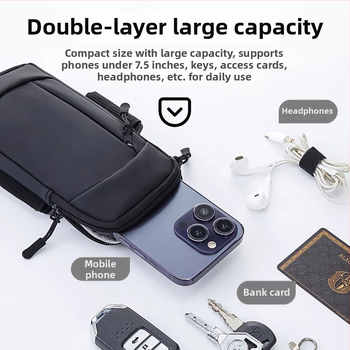 Geantă de braț pentru telefon la alergare - material PU, ultra-ușoară, respirabilă, impermeabilă, căptușită cu nylon