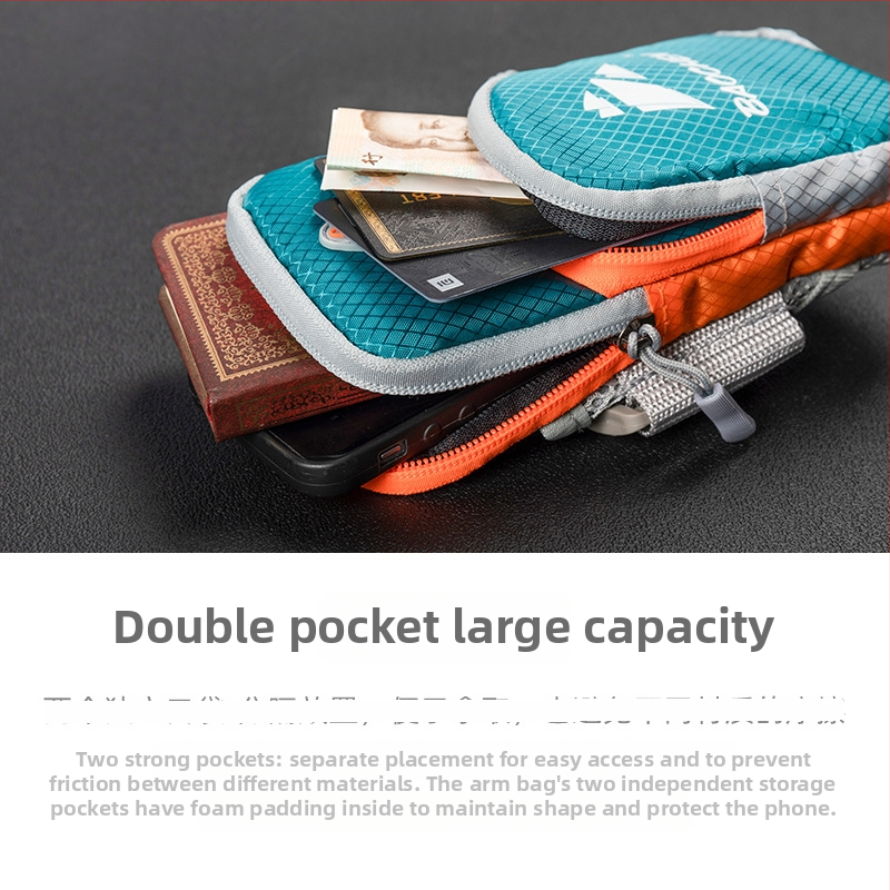 Geantă pentru braț pentru telefon pentru alergare — material PU, pentru bărbați, sport în aer liber