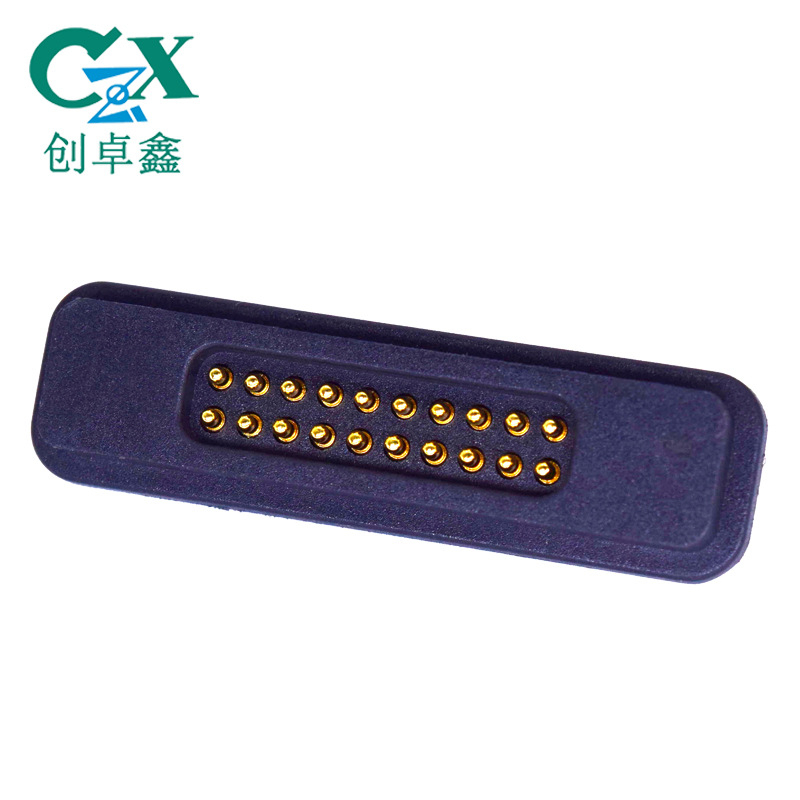 Kvadrātveida magnētiskais savienotājs mājsaimniecības ierīcēm, 20-pins, magnētiska pamats ar skrūves pozicionēšanas atveri, vara izolators, zīmols CZX