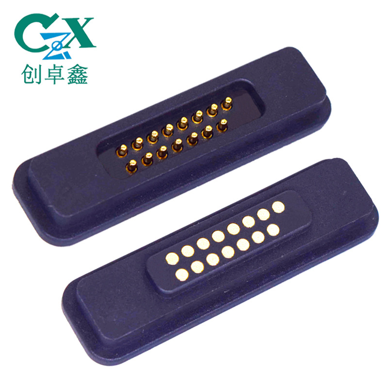 Kvadrātveida magnētiskais savienotājs mājsaimniecības ierīcēm, 20-pins, magnētiska pamats ar skrūves pozicionēšanas atveri, vara izolators, zīmols CZX