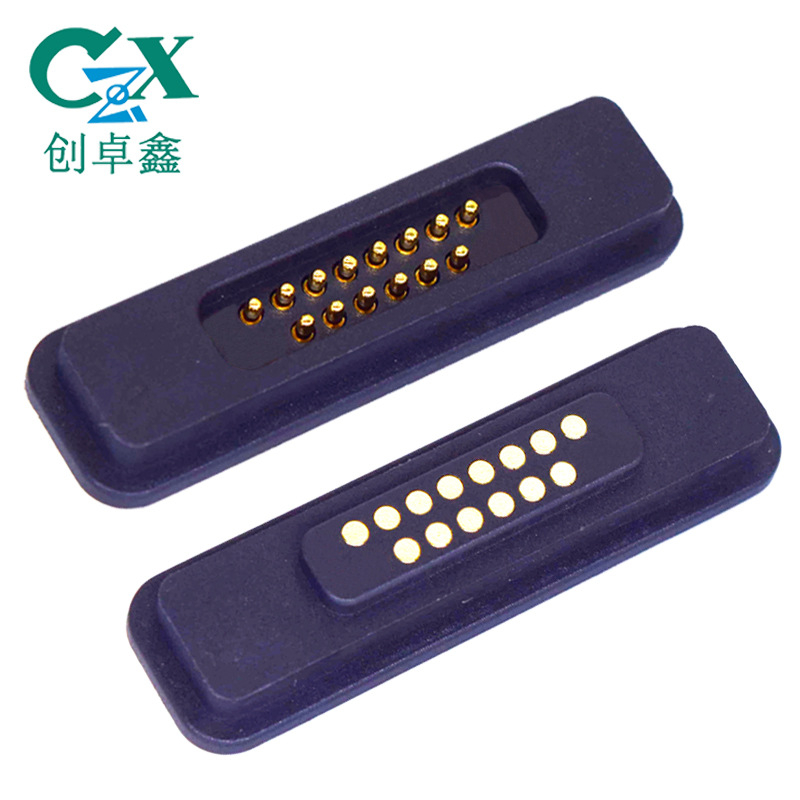 Kvadrātveida magnētiskais savienotājs mājsaimniecības ierīcēm, 20-pins, magnētiska pamats ar skrūves pozicionēšanas atveri, vara izolators, zīmols CZX