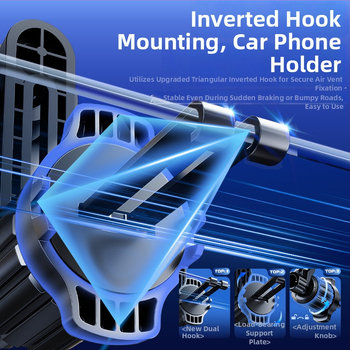 Автомобилен държач за телефон с магнитна щипка за табло — Snap-On монтаж, 15W, универсален за навигационни телефони