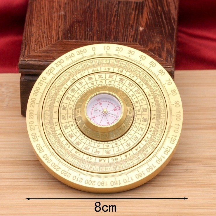 Латунов компас и фиджет гироскоп – декоративна украса Copper Master, латунни украси, домашен декор в китайски стил