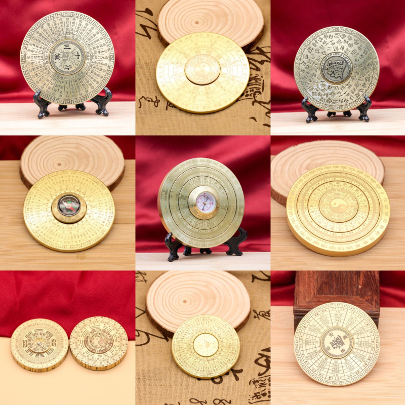 Латунов компас и фиджет гироскоп – декоративна украса Copper Master, латунни украси, домашен декор в китайски стил