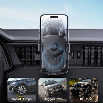 Autós telefontartó automatikus zárással, műszerfalra szerelhető, 360°-os forgás, szívókorong